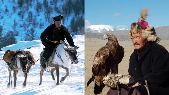 The nomads of mongolia. Eagle hunters of west mongolia